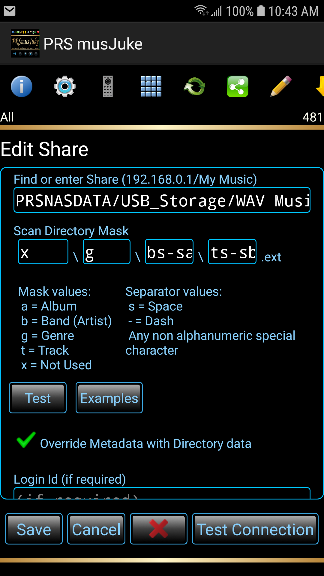 Create a mask to parse data from your directories